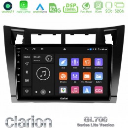 Clarion Gl700 Lite Series 8core Android11 2+32gb Toyota Yaris Navigation Multimedia Tablet 9 (Μαύρο Χρώμα) με Carplay &Amp; Android Auto u-G72l-Ty626b