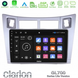 Clarion Gl700 Lite Series 8core Android11 2+32gb Toyota Yaris Navigation Multimedia Tablet 9 (Ασημί Χρώμα) με Carplay &Amp; Android Auto u-G72l-Ty626s