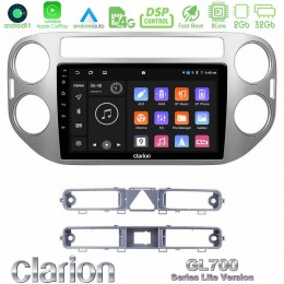 Clarion Gl700 Lite Series 8core Android11 2+32gb vw Tiguan Navigation Multimedia Tablet 9 με Carplay &Amp; Android Auto u-G72l-Vw0083