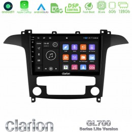 Clarion Gl700 Lite Series 8core Android11 6+128gb Ford s-max 2006-2012 Navigation Multimedia Tablet 9 με Carplay &Amp; Android Auto u-G76l-Fd409