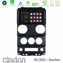 Clarion Gl300 Series 4core Android11 2+32gb Jeep Wrangler 2008-2010 Navigation Multimedia Tablet 9 με Carplay &Amp; Android Auto u-gl3-Jp1037