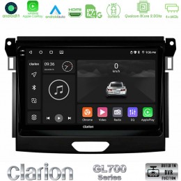 Clarion Gl700 Series 8core Android13 4+64gb Ford Ranger 2017-2022 Navigation Multimedia Tablet 9 με Carplay &Amp; Android Auto u-gl7-Fd0617