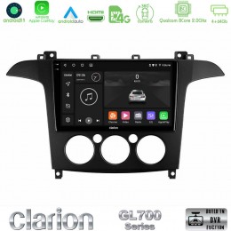 Clarion Gl700 Series 8core Android13 4+64gb Ford s-max 2006-2008 (Manual A/c) Navigation Multimedia Tablet 9 με Carplay &Amp; Android Auto u-gl7-Fd408