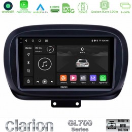 Clarion Gl700 Series 8core Android13 4+64gb Fiat 500x Navigation Multimedia Tablet 9 με Carplay &Amp; Android Auto u-gl7-Ft230