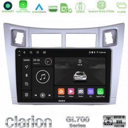 Clarion Gl700 Series 8core Android11 4+64gb Toyota Yaris Navigation Multimedia Tablet 9 (Ασημί Χρώμα) με Carplay &Amp; Android Auto u-gl7-Ty626s