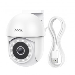 Εξωτερική Wi-Fi Κάμερα Ασφαλείας Hoco D2 FullHD IP65 350° με Έγχρωμη  Νυχτερινή Όραση WDR 3D Noise Reduction και Αμφίδρομη Ενδοεπικοινωνία