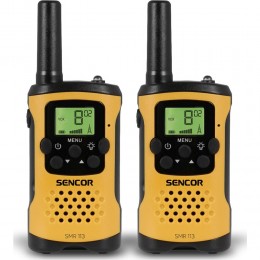 Walkie Talkie Σετ 2τμχ με Yποδοχή Hands Free Εύρος Κάλυψης 5 km 3ΑΑΑ Sencor SMR 113 Μαύρο/Κίτρινο