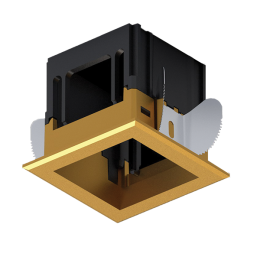 MODENA 1 MODULE RECESSED BOX WITH FRAME BRASS