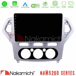 Nakamichi Nam5260 Series 4core Android12 4+64gb Ford Mondeo 2007-2010 Manual a/c Navigation Multimedia Tablet 10 με Carplay & Android Auto u-n44-Fd0919