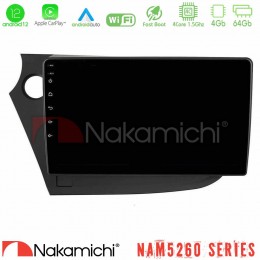 Nakamichi Nam5260 Series 4core Android12 4+64gb Honda Insight 2009-2015 Navigation Multimedia Tablet 9 με Carplay &Amp; Android Auto u-n44-Hd0821