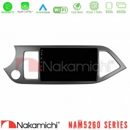 Nakamichi Nam5260 Series 4core Android12 4+64gb kia Picanto Navigation Multimedia Tablet 9 με Carplay &Amp; Android Auto u-n44-Ki0611