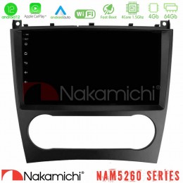 Nakamichi Nam5260 Series 4core Android12 4+64gb Mercedes W203 Facelift Navigation Multimedia Tablet 9 με Carplay &Amp; Android Auto u-n44-Mb0926