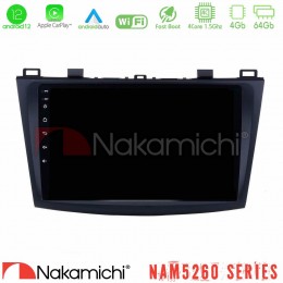 Nakamichi Nam5260 Series 4core Android12 4+64gb Mazda 3 2009-2014 Navigation Multimedia Tablet 9 με Carplay &Amp; Android Auto u-n44-Mz0228