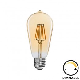 Λαμπτήρας LED ST64 Bulb pakoworld dimmable 4W E27 amber