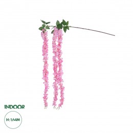 GloboStar® Artificial Garden PINK WISTERIA FLOWER BRANCH 21518 Τεχνητό Διακοσμητικό κλαδί Βιστέρια Ροζ Φ45 x Υ164cm