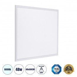 GloboStar® 60209-1 Χωνευτό LED Panel Milky Super Slim 60x60cm 48W 4800lm 120° CRI≥80Ra UGR