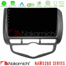 Nakamichi Nam5260 Series 4core Android12 4+64gb Honda Jazz 2002-2008 (Auto A/c) Navigation Multimedia Tablet 9 με Carplay &Amp; Android Auto u-n44-Hd0893