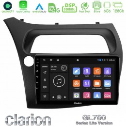 Clarion Gl700 Lite Series 8core Android11 6+128gb Honda Civic Navigation Multimedia Tablet 9 με Carplay &Amp; Android Auto u-G76l-Hd0942