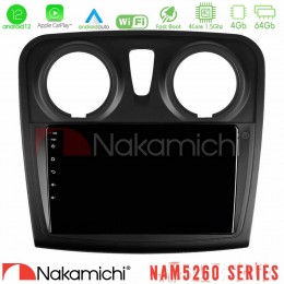 Nakamichi Nam5260 Series 4core Android12 4+64gb Dacia Dokker 2014-2021 Navigation Multimedia Tablet 9 με Carplay & Android Auto u-n44-Dc1132