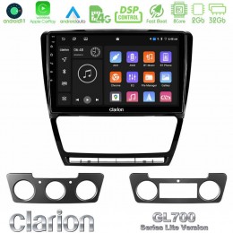 Clarion Gl700 Lite Series 8core Android11 2+32gb Skoda Octavia 5 Navigation Multimedia Tablet 10 με Carplay &Amp; Android Auto u-G72l-Sk229b