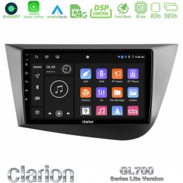 Clarion Gl700 Lite Series 8core Android11 2+32gb Seat Leon Navigation Multimedia Tablet 9 με Carplay &Amp; Android Auto u-G72l-St0839