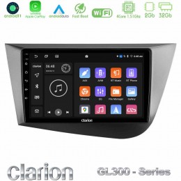 Clarion Gl300 Series 4core Android11 2+32gb Seat Leon Navigation Multimedia Tablet 9 με Carplay &Amp; Android Auto u-gl3-St0839