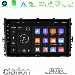 Clarion Gl700 Lite Series 8core Android11 6+128gb vw mqb 2017-&Gt; Navigation Multimedia Tablet 9 με Carplay &Amp; Android Auto u-G76l-Vw0333