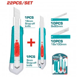 TOTAL ΣΕΤ ΜΑΧΑΙΡΙΑ 2ΤΕΜ + (10+10 ΛΑΜΕΣ) (THT511022)