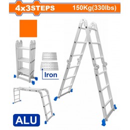 WADFOW ΠΟΛΥΜΟΡΦΙΚΗ ΣΚΑΛΑ ΑΛΟΥΜ. 4X3 ΣΚΑΛΟΠΑΤΙΑ (WLD7H43)