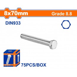 WADFOW ΒΙΔΑ ΕΞΑΓΩΝΗ ΓΑΛΒ. 8.8 DIN933 8X70 75TEM (WXSP52DA)