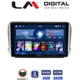 LM Digital - LM ZL4374 GPS Οθόνη OEM Multimedia Αυτοκινήτου για PEUGEOT 208-2008 2012>  (BT/GPS/WIFI) electriclife