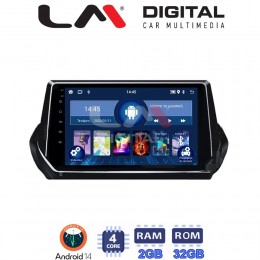 LM Digital - LM ZL4375 GPS Οθόνη OEM Multimedia Αυτοκινήτου για PEUGEOT 208-2008 2012>  (BT/GPS/WIFI) electriclife