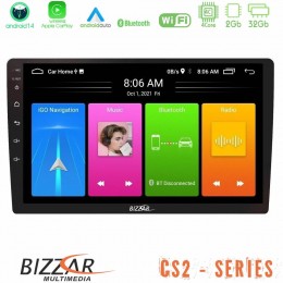 Bizzar cs2 Series 4core Android 14 2+32gb Navigation Multimedia Tablet 10" με Carplay & Android Auto u-cs2-856