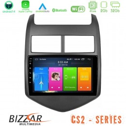 Bizzar cs2 Series 4core Android14 2+32gb Chevrolet Aveo 2011-2017 Navigation Multimedia Tablet 9" με Carplay & Android Auto u-cs2-Cv0243