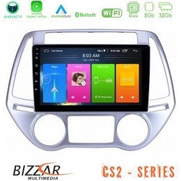 Bizzar cs2 Series 4core Android14 2+32gb Hyundai i20 2012-2014 Navigation Multimedia Tablet 9" με Carplay & Android Auto u-cs2-Hy0619