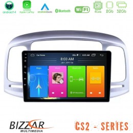 Bizzar cs2 Series 4core Android14 2+32gb Hyundai Accent 2006-2011 Navigation Multimedia Tablet 9" με Carplay & Android Auto u-cs2-Hy0711