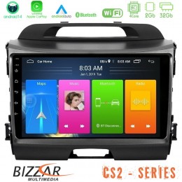 Bizzar cs2 Series 4core Android14 2+32gb kia Sportage Navigation Multimedia Tablet 9" με Carplay & Android Auto u-cs2-Ki0034