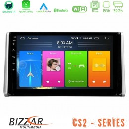 Bizzar cs2 Series 4core Android14 2+32gb Toyota Rav4 2019-2023 Navigation Multimedia Tablet 10" με Carplay & Android Auto u-cs2-Ty0542