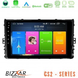 Bizzar cs2 Series 4core Android14 2+32gb vw mqb 2017-&Gt; Navigation Multimedia Tablet 9" με Carplay & Android Auto u-cs2-Vw0333