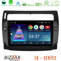 Bizzar lq Series 4core Android14 2+32gb Citroen c4 2004-2010 Navigation Multimedia Tablet 9" (Μαύρο Χρώμα) με Carplay & Android Auto u-lq-Ct0812b