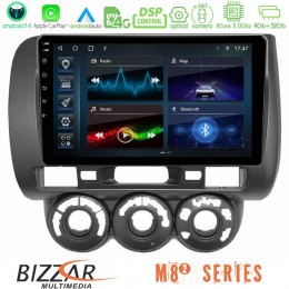 Bizzar m8² Series 8core Android14 4+32gb  Honda Jazz 2002-2008 (Manual A/c) Navigation Multimedia Tablet 9" με Carplay & Android Auto u-m82-Hd0589