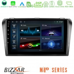 Bizzar m8² Series 8core Android14 4+32gb  Mazda 3 2004-2009 Navigation Multimedia Tablet 9" με Carplay & Android Auto u-m82-Mz0245