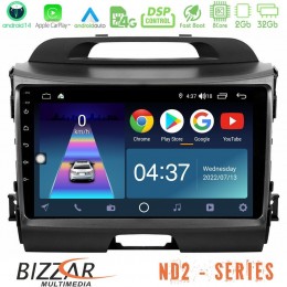 Bizzar nd2 Series 8core Android14 2+32gb  kia Sportage Navigation Multimedia Tablet 9" με Carplay & Android Auto u-nd2-Ki0034