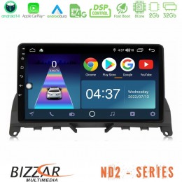 Bizzar nd2 Series 8core Android14 2+32gb  Mercedes c Class W204 Navigation Multimedia Tablet 9" με Carplay & Android Auto u-nd2-Mb0842