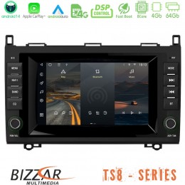 Bizzar Mercedes A/b/sprinter/vito 8core Android14 4+64gb Navigation Multimedia Deckless 7" με Carplay/androidauto (Oem Style) u-ts8-Mb16