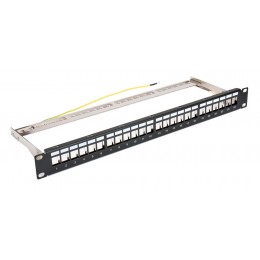 POWERTECH keystone patch panel NETW-0013, 19"/1U, 24-port, 1U