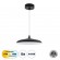 GloboStar® BARON 61251 Κρεμαστή Πλαφονιέρα Οροφής LED CCT 12W 1440lm 120° AC 220-240V - Εναλλαγή Φωτισμού μέσω Διακόπτη On/Off All In One Ψυχρό 6000k+Φυσικό 4500k+Θερμό 2700k Φ25 x Υ8cm - Μαύρο - 3 Years Warranty