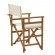 Καρέκλα-πολυθρόνα σκηνοθέτη Bistrual pakoworld ξύλο ακακίας φυσικό-πανί λευκό 58x50x84.5εκ