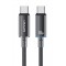 USAMS καλώδιο USB-C σε USB-C US-SJ660, 100W, 480Mbps, 1.2m, μαύρο