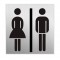 SEILFLECHTER πινακίδα WC γυναικών/ανδρών 972062, αυτοκόλλητη, 60x60mm